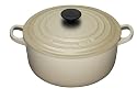 Le Creuset Cast Iron Round Casserole, Almond, 20 cm