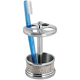 InterDesign Twillo Toothbrush Holder Stand for Bathroom Vanity Countertops - Metallico
