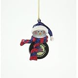 SC Sports Columbus Blue Jackets Striped Snowman Puck Ornament 2-pack