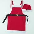 Festive Red and White Christmas Apron and Santa Hat Set - Children's Size