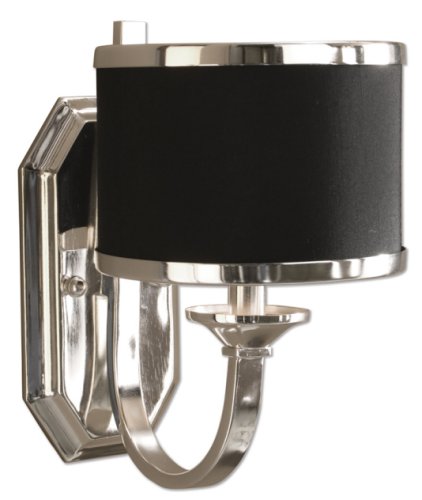 Uttermost 22442 Tuxedo Wall Sconce, Silver Plated Finish