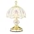 Pink and White Floral Brass Touch Table Lamp