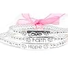 Faith, Hope, and Love Silver Bead Stretch Bracelet Set