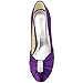 ELEGANTPARK Women Pumps Mid Heel Closed Toe Brooch Ruched Satin Evening Prom Wedding Shoes