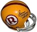 Sonny Jurgensen Autographed/Hand Signed Washington Redskins Yellow Mini Helmet with HOF 83 Inscripti