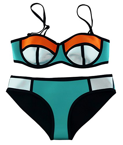 Cocoship Multicolor Diving Suit Neoprene Push up Bikini Colorful Swimsuit(FBA) Cocoship Multicolor Diving Suit Neoprene Push up Bikini Colorful Swimsuit(FBA)