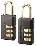 Master Lock 13/16-Inch Set-Your-Own Combination Luggage Lock, 2-Pack #646T