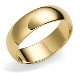 14k Yellow Gold 6mm Plain Half Round Band