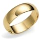 14k Yellow Gold 6mm Plain Half Round Band