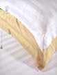 Luxury Wrinkle Free Egyptian Cotton Blend 300tc Sheet Deep Pocket Sheet Set-sateen Stripe; Queen, White