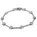 Sterling Silver Princess Cut Link CZ Bracelet