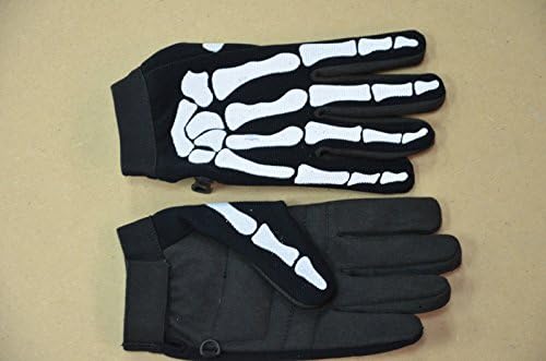 BLACK ASH CYCLING MECHANICS BIKER MOTORCYCLE SKULL BONE SKELETON GOTH GLOVES X-LARGE