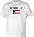Puerto Rico White Straight Over Flag International T-Shirt