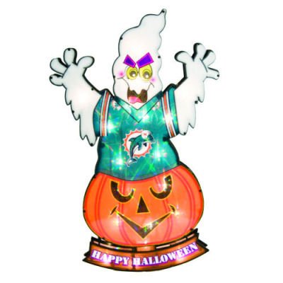 Miami Dolphins Ghost Light Up Lawn Stake
