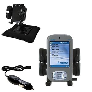 i-Mate New Jam Auto Bean Bag Dash Holder with Car Charger - Uses Gomadic TipExchange by iMate