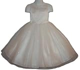 White Satin/Tulle Ballerina Flower Girl Pageant Dress ~ 2 to 12 Girls