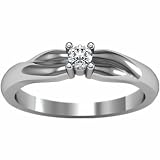 14K White Gold Solitaire Diamond Ring - 0.10 Ct.