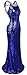 Angel-fashions Women's Round Neck Beading Sequin Backless Slit Party Dress