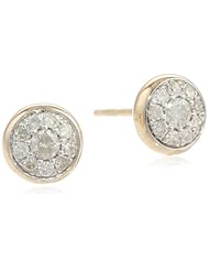 10k Yellow Gold Diamond with Bezel Frame Stud Earrings (1/4, I-J Color, I2-I3 Clarity)