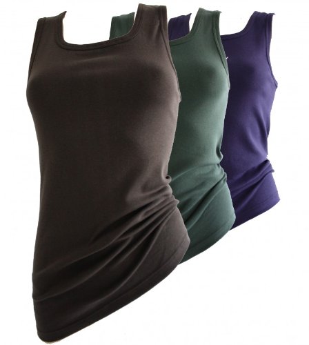 Produkt-Bild: HERMKO 1325 Damen Longshirt in verschiedenen Trend-Farben auch in &Uuml;bergr&ouml;&szlig;e aus 100% europ&auml;ischer Baumwolle l&auml;ngeres Shirt f&uuml;r dr&uuml;ber und drunter, Tank Top f&uuml;r ladies aus EU-Cotton, direkt vom Hersteller aus Deutschland, extra lange