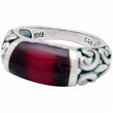 Silver Filigree Ring with Carnelian Stone