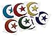 Islamic Set of 7 Large Moon and Star Window Clings