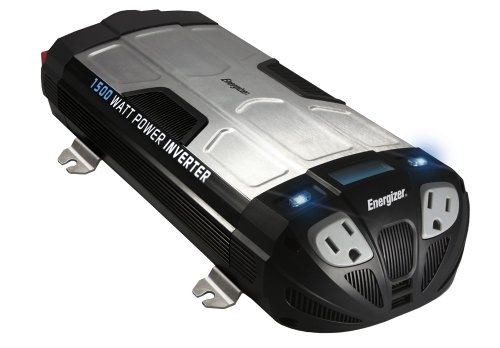 ENERGIZER 1500 Watt Power Inverter converts 12V DC from car's battery to 120 Volt AC with 2 USB ports 2.1A shared compatible with iPad iPhone On Sale