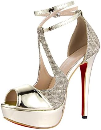 E FILLE PATRE Women's Aeosdzh Light Gold Platform Dress Sandal 8.5M US