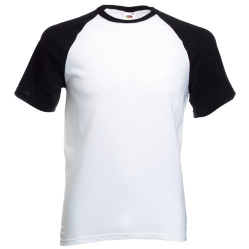 Fruit of the Loom Baseball T-Shirt - White / Black Small