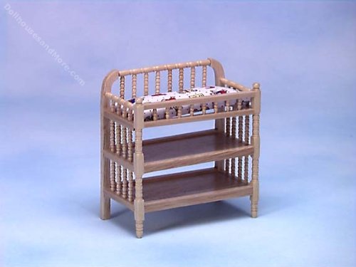 Miniature Oak Changing Table with Pad Miniature Oak Changing Table with Pad