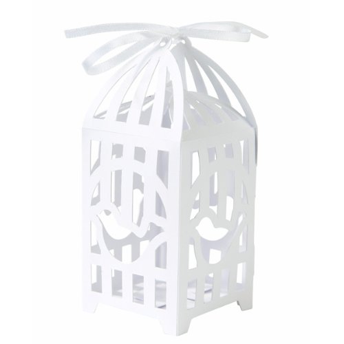 TALKING TABLES SOMETHING IN THE AIR BIRD 10-Pack Birdcage Favour Box with Ribbon and Bird Tag