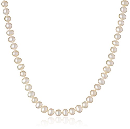 Baby Freshwater Cultured Pearl Necklace with 14k Yellow Gold Clasp (4.5mm), 13