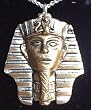 Egyptian King Tut Tutankhamun Amulet Pewter Pendant Necklace
