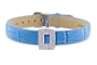 Diamond Clip On Initial letter "D" with Blue Leather Bracelet