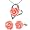Red Coral Rose Heart Shaped Silver Platinum Overlay CAREFREE Sterling Silver Pendant ONLY and Stud Earrings Set