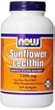 Now Foods Sunflower Lecithin Non GMO, 1200mg, Soft-gels, 200-Count