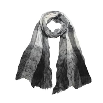 Men's Plaid Stripes Multi Color Lightweight Crinkle Frayed Edges Long Scarf - Various Colors
