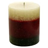 41SR4pfZp1L. SL160  Triple color Round Pillar Candle   Burgundy/Green/Ivory   5X6   C551