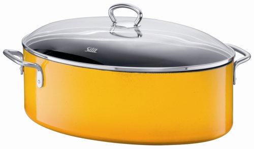 Silit  Passion  8-1/4-Quart Oval Roasting Pan with Lid, Crazy Yellow