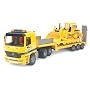 MB Flatbed Truck with Bulldozer in Yellow