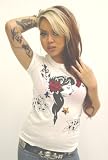Doctrine Apparel Tattoo You Tattoo Pin Up Girl studded Shirt Small - Large Womens Sizes: Large