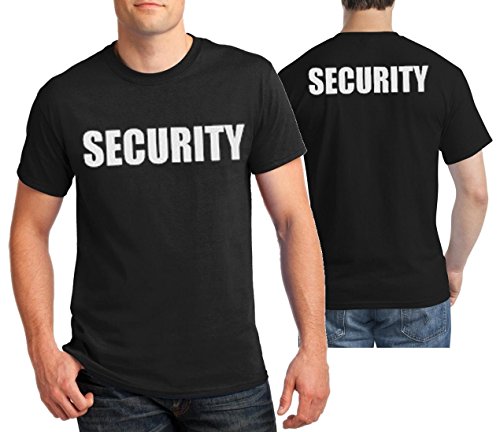 Adult SECURITY Event Safety Cotton Two Side Print Black Unisex T Shirt