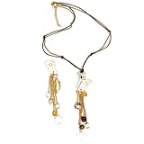 JousJous.com Gold Butterfly Bone Pendant Uma Necklace, 22" Long