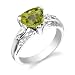 Sterling Silver 1.75 cts Trillion Cut Peridot Ring Size 6
