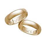 Personalized 14K Gold 4mm. Band with Message Inside