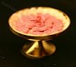 Miniature Valentine Cookies on a Brass Serving Platter