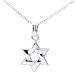 Sterling Silver Star of David Pendant, 18"