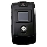 Motorola Razr V3 Crystal Black Plastic Clip on Cover