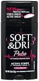 Soft & Dri Pulse Active Stripe Solid Anti-Perspirant Deodorant, Satin Dreams, 2.6-Ounce Tubes (Pack of 4)