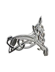 British Jewellery Workshops Silver 20x35mm Celtic Animal brooch